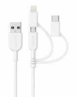 Anker 321 USB-A เพื่อสายเคเบิลหลอดไฟ (3ft 3-In-1)