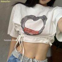 COD lianshai สุดยอดไฟ ??New Short Sleeve T-Shirt Women s Short Sleeve Navel Sweet Top เสื้อยืดแขนสั้น