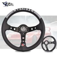 ✴❃ New Hot Universal JDM Vertex Checker Steering Wheel 330mm 13inch Leather Embroidery Drifting Sports For Honda