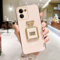 เคสกระจกกลิตเตอร์สุดหรูสำหรับ Tecno Camon20 Pro มีขายึดดีไซน์น้ำหอมซิลิโคนที่อินเทรนด์กรอบโทรศัพท์เทอร์โม TPU นิ่ม TECNO Camon 20 /Camon 20 Pro 4G 5G /Camon 20 Premier 5G ฝาหลังชุบ