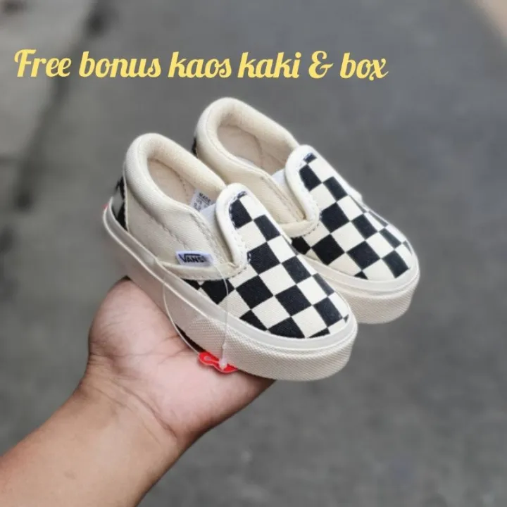 Vans Shoes For Children slip on Chess cream/Boys Shoes/Girls Shoes/vans  Children's sneaker | Lazada PH