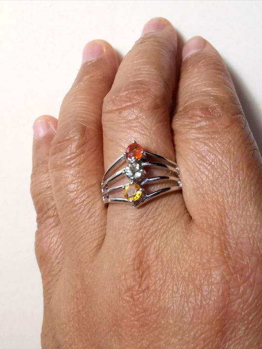 แหวนพลอยเนื้ออ่อน-สไตล์-office-jewelry-พลอย-3-ชนิด-บุษซองเจีย-บลูลอนดอน-และ-pink-sapphire-ไซส์-59