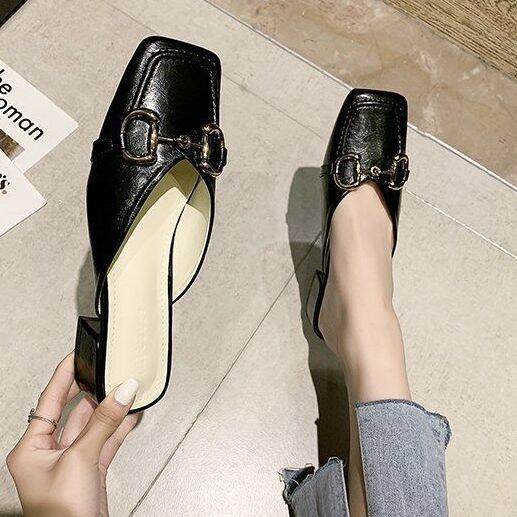 keshan-store-fashion-summer-shoes-new-outgoing-baotou-half-slippers-womens-summer-fashion-all-match-new-thick-heel-middle-heel-square-head-niche-stylish-muller-shoes