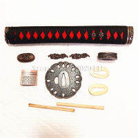 Dragon Theme Sword Guard for KatanaWakizashi Fittings Set Kirsite Tsuba+Menuki+Fuchi+Kashira+Handle+Habaki+Seppa Metal Crafts