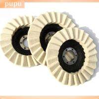 PUPU 6Pcs กลมกลมๆ แผ่นขัดแผ่นขัดสักหลาด 4-1/2 "x 7/8" อาร์เบอร์ แผ่นขัดขนสัตว์ อุปกรณ์เสริมเสริม แผ่นเจียร เครื่องบดมุม