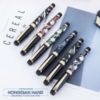 New HongDian Hand-Drawing Fountain Pen Blue Magpie Nib Fountain-Pens Gift Office Business Writing Stationery Supply  Pens
