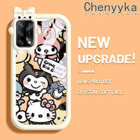 เคส Chenyyyka สำหรับ OPPO A74 4G A95 4G F19S A74 F19 5G A54 5G Reno 6 Lite เคสการ์ตูนน่ารัก Kuromi กันกระแทกหลากสีเคสโทรศัพท์โปร่งใสนุ่มปลอกซิลิโคนน่ารักมอนสเตอร์น้อยสุดสร้างสรรค์เลนส์กล้องถ่ายรูปเคสป้องกัน