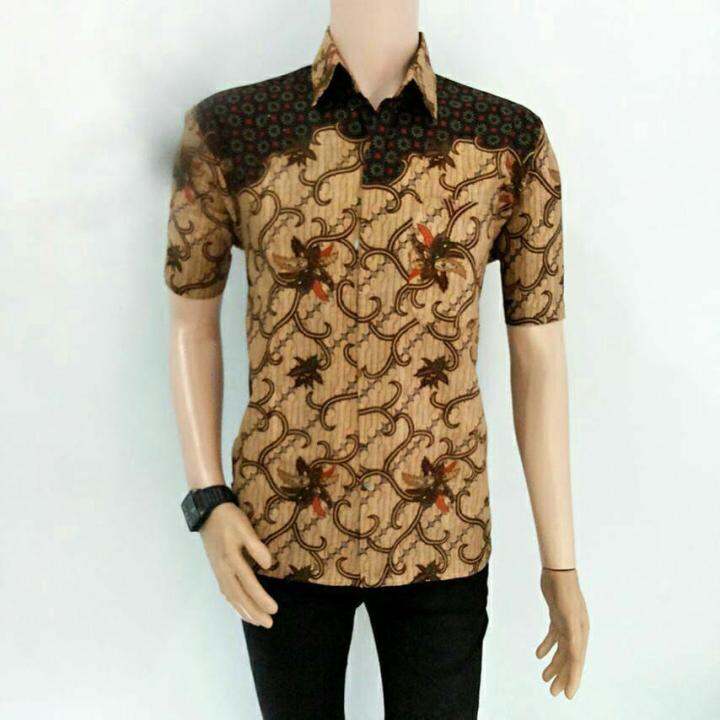 Baju Batik Pria Kemeja Batik Pekalongan Murah Lengan Pendek Adem Motif ...