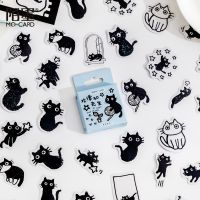 hotx【DT】 45 Pcs Theme Stickers Decoration Kawaii Cats Self-adhesive Scrapbooking Laptop Planners