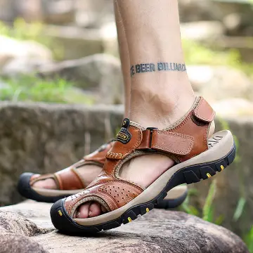 Men's Brown Sandals - Leather Sandals | Pagonis Greek Sandals