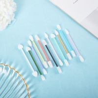 ۞ Reusable Double Head Cotton Swabs Ear Cleaning Cosmetic Cotton Buds Silicone Swabs For Cleaning Makeup Mascara Eyelash Extension