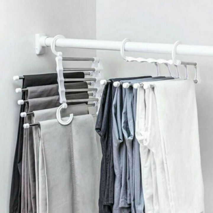 hot-newest-multifunction-5-in-1-pant-rack-shelves-stainless-steel-clothes-hangers-multi-functional-wardrobe-magic-hanger-clothes-hangers-pegs