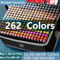 24/120//100/168/262 Colors Markers Set Art Painting Double Head Brush Pens Drawing Professional Manga School Supplies Stationery