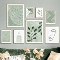 【hot】▽☁◆  Leaves Face Arched Abstract Canvas Painting Posters And Prints Wall Pictures Bedroom