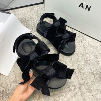 2023 Summer Fairy Velcro Bow Thick Bottom Open Toe Beach Sandals