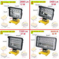 รถ LED ไฟทำงานไฟฉายไฟฟ้าไฟฉาย Spotlight สำหรับ Dewalt XR FlexVolt 18V 20V 60V Li-Ion แบตเตอรี่ DCB183 DCB206 DCB609 *