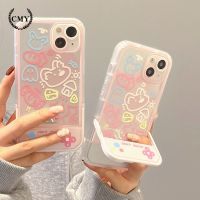 เคสโทรศัพท์มือถือแบบนิ่ม ลายกราฟฟิตี้สุนัข พร้อมที่ตั้งวาง สําหรับ iphone 11 12 13 pro max mini XR XS 7 8 plus