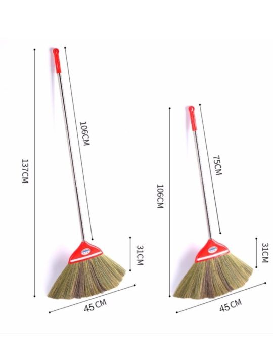 ไม้กวาดฟางสาน-miscanthus-ไม้เนื้ออ่อนพื้นไม้กวาดสำหรับห้องน้ำมือสแตนเลสฝุ่นไม้กวาดพื้นบ้านอุปกรณ์ทำความสะอาด