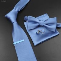 ☫❀ New Mens Tie Bowtie Set Luxury Business Worker Blue Black Solid Color Silk Polyester Jacquard Woven Necktie Suit Wedding Party