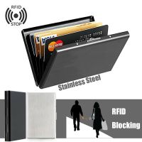 Aluminum Metal Slim Anti-Scan Credit Card Holder RFID Blocking Wallet Cas