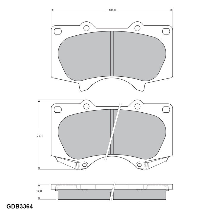 ผ้าดิสเบรคหน้า-ผ้าเบรคหน้า-toyota-hilux-revo-4wd-pre-runner-เฉพาะรุ่น-cab-และ-4-ประตู-ปี-2015-2020-4wd-trw-u-tec-gdb3364-ut