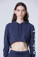 Oversized Cropped Hoodie Oxford Navy เสื้อฮู้ดครอปโอเวอร์ไซส์ เสื้อเอวลอยมีฮู้ด