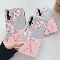 เคสสำหรับ Nova 5 T A-Z หรูหราบางนุ่มกันชนใสฝาหลังตัวอักษรสำหรับ Nova5T 5 T เคสใสชั้น