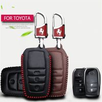 For Toyota Key Cover Genuine Leather Car Key Chain Case For Toyota C-hr Auris Corolla Land Cruiser Prado 150 Avensis Key Holder