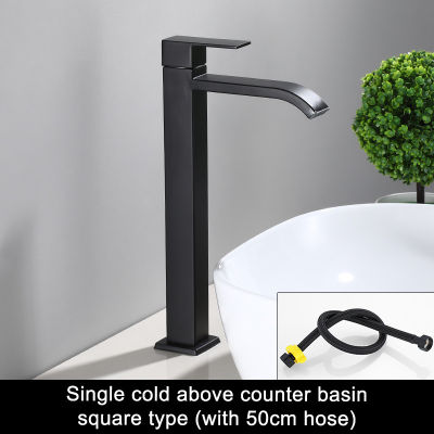 Bathroom Faucet 304 Stainless Steel Washbasin Black Color Single Cold Water Tap Bathroom Accessories