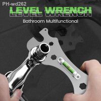 Bathroom Multifunctional Level Wrench Shower Level Gauge Installation Universal Hexagonal Spanner Ruler Distance Measuring Tools