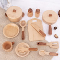 Kitchenware Log Wooden Toys for Children Kitchen Cut Fruits and Veget Toy Set Educaional Gift For Kids Pretend Paly