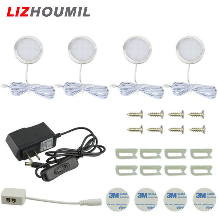 lizhoumil-ชุดไฟเด็กซน-led-4-in-1-ชั้นวางของใต้ห้องครัวเคาท์เตอร์แบบมีสายพร้อมสวิตช์