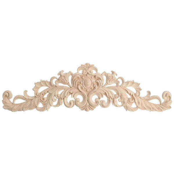 40x12cm Exquisite Classic Rubber wood Carved Applique Furniture Natural