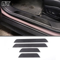 4Pcs คาร์บอนไฟเบอร์ประตู Sill Protector สติกเกอร์สำหรับ Porsche Taycan 2019 2020 2021 2022รถ Accessories