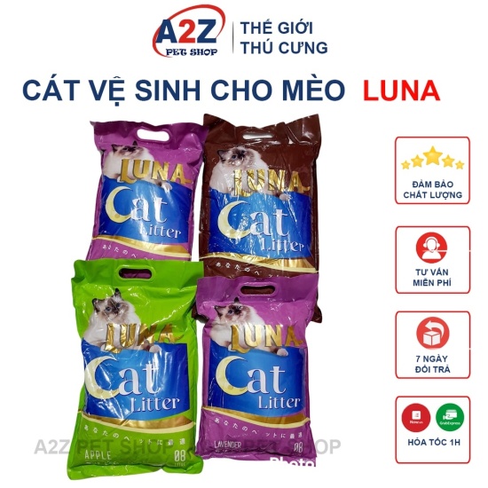 Mã pet20k giảm 20k đơn 250k cát vệ sinh cho mèo cát luna litter túi 8l - ảnh sản phẩm 1