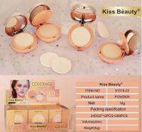 Kiss Beauty Coverage Power แป้งพัฟ2ชั้น 2สี เนื้อแมทซ์+ผสมชิมเมอร์ คุมมัน ปกปิด เนื้อบางเบา ติดทน24ชม. หน้าไม่ดรอป