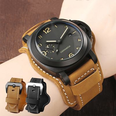 Genuine Cowhide Leather Watch Strap for Panerai PAM111 441 Watchband Men Vintage Wrist Band for Diesel Bracelet 20 22 24mm 26mm