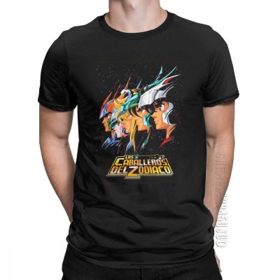 Los Caballeros Del Zodiaco Tshirt Men Knights Of The Zodiac T Shirts Saint Seiya 90S Anime Tee Graphic Designer O