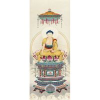 Xia Jingshan Amitabha พระพุทธรูปการประดิษฐ์ตัวอักษรและภาพวาดงานของแท้ความคมชัดสูงไมโครสเปรย์ยึดโบราณภาพวาดตกแต่งของขวัญภาพจิตรกรรมจีนม้วนภาพแต่งผนัง