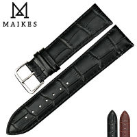 Maikes คุณภาพสูงสายนาฬิกาหนังแท้สีดำสายนาฬิกา16 18 19 20 22มม. บางนาฬิกานาฬิกา Accessories