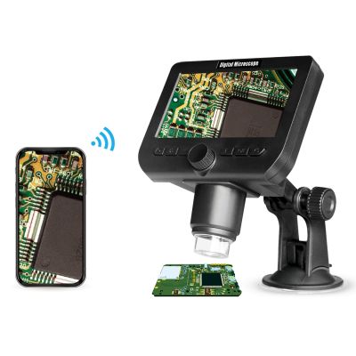 Inskam317ที่1080P 4.3นิ้วหน้าจอ LCD กล้องจุลทรรศน์ดิจิตอล HD WiFi ที่วางมือถือดูดติดรถยนต์