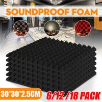 6/12Pcs 30x30x2.5cm Studio Acoustic Foam Panels Sound Insulation Treatment Foam KTV Room Wall Soundproof Foam Sponge Pad