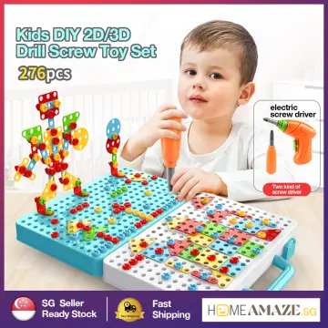 For Kids Drill Screw Nut Disassembly Assembly Children Drill 3D Puzzle Toys  For Boy|Stacking Blocks