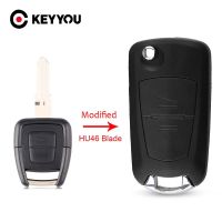 Keyyou สำหรับรีโมท2ปุ่มสำหรับ Vauxhall Opel Corsa Astra Vectra Zafira SIGNUM Astra Kadett Monza Monza Montana 2ปุ่มพับกุญแจแบบพับเคสเปลือกรีโมทไม่มีโลโก้