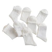 10 pairs of high quality cotton socks womens white agaric edge pure color line lace pattern edge cotton small fresh tube socks