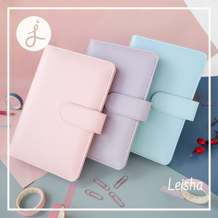 A6 A5 WHOLESALE BINDER ONLY Macaron Binder Pastel Color PU Leather