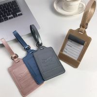 【DT】 hot  PU Leather Luggage Tag Portable Travel Accessories Suitcase ID Address Name Holder Baggage Boarding Tag Label