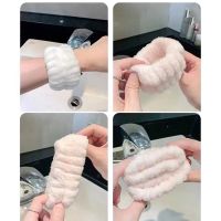 Bando Pergelangan Tangan Elastis Lembut Bulu Domba Karang untuk Wanita SPA Mandi Make Up Cuci Muka Bando Yoga Aksesoris Rambut Anak Perempuan