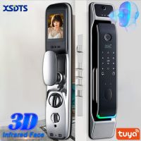 Tuya หน้าจออัจฉริยะ3D ใบหน้าความปลอดภัยของประตูล็อคกล้อง &amp; ใบหน้ารหัสผ่านโดยใช้ลายนิ้วมืออัจฉริยะปลดล็อคชีวมาตร