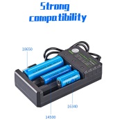 Bộ Sạc Pin Lithium 18650 Bộ Sạc USB Ba Khe Sạc Pin Sạc Độc Lập